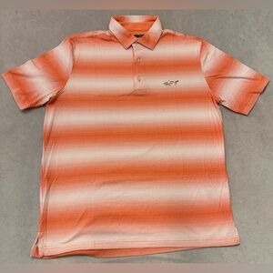 Greg Norman Golf Polo Men’s Medium Orange Performance Pima Cotton Short Sleeve